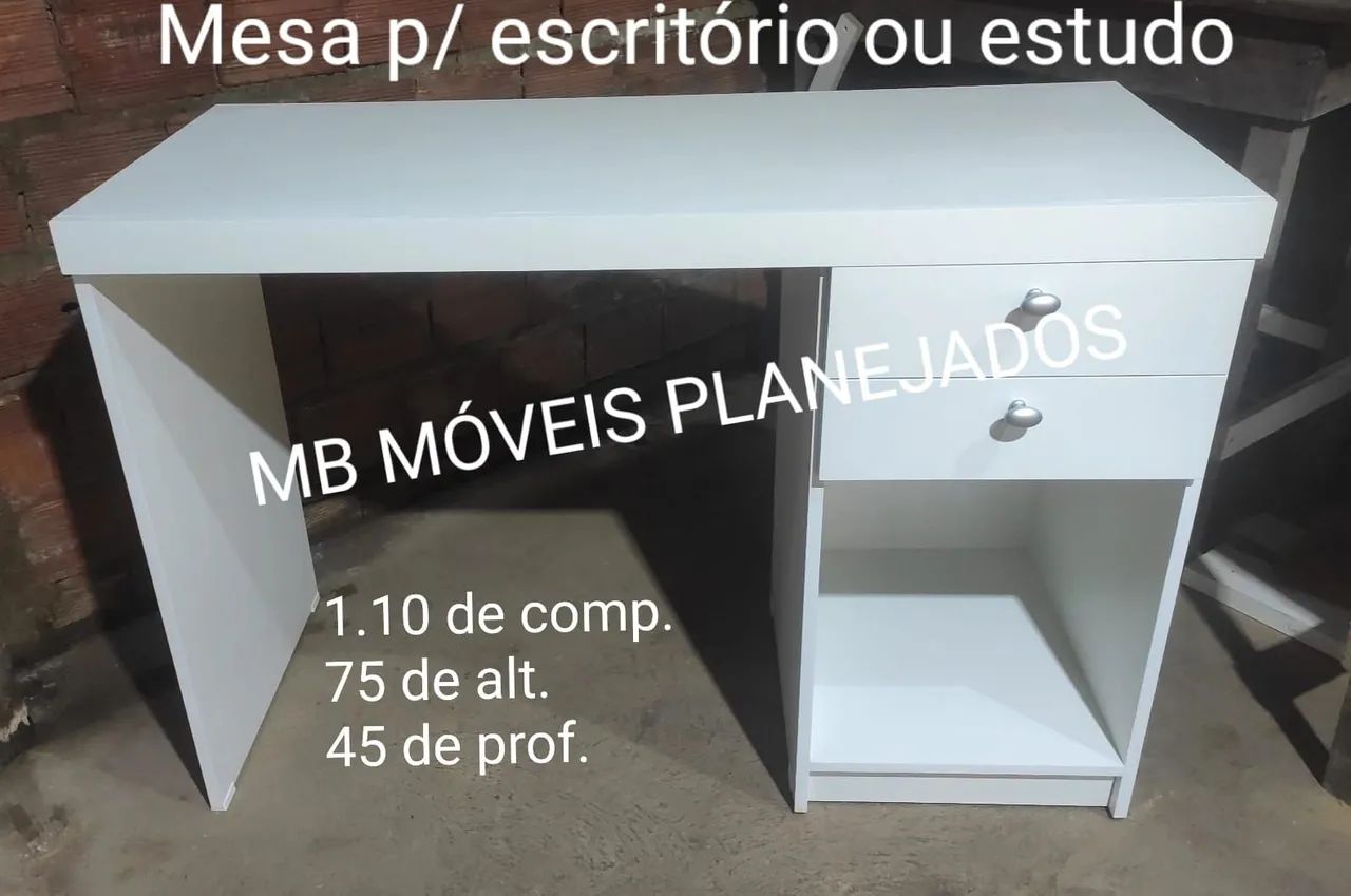Mesa para escritório nova 100% MDF branco 