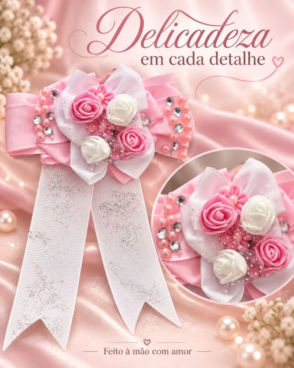 Tiara e laços artesanais  - Foto 2