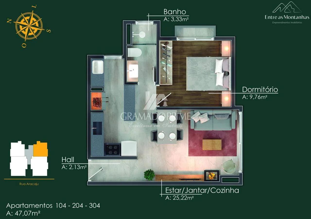 APARTAMENTO DE 1 DORMITÓRIO À 150M DA EXPOGRAMADO
