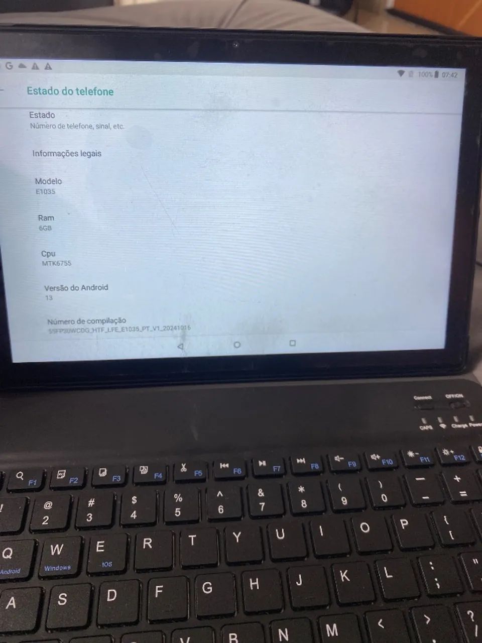 Tablet / notebook Android, 6GB de RAM , 128GB de armazenamento. Novo , sem marca de uso  - Foto 2