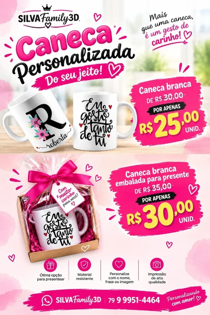 Caneca personalizada SILVAfamily3D