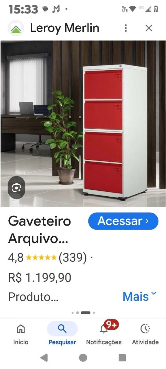 ARQUIVO DE AÇO PARA ESCRITÓRIO