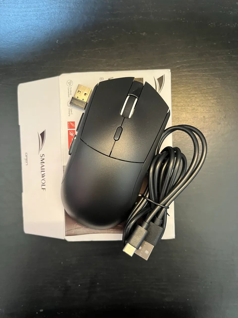 Mouse gamer sem fio smailwolf rs7