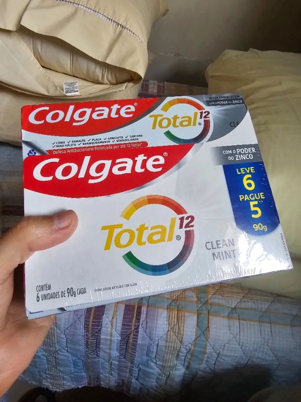 Creme Dental Colgate Total 12 Caixa com 6 unidades de 90g