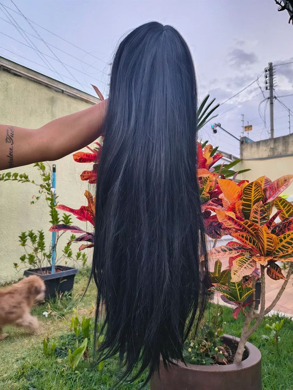 Lace 80 cmt cor preta, com franja 