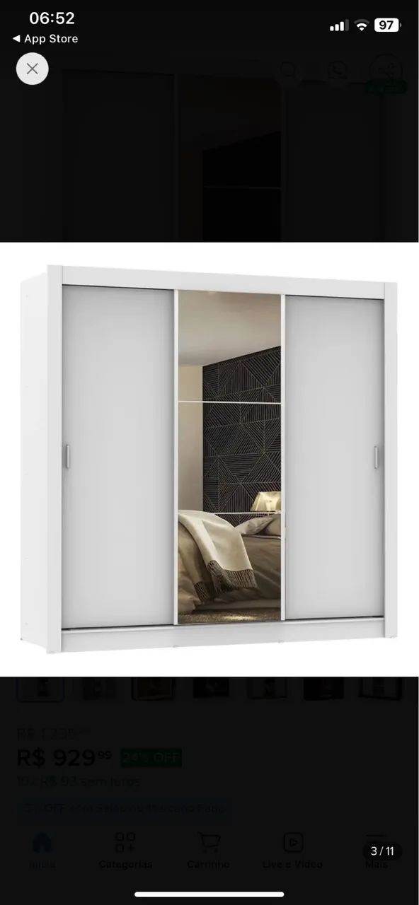 Guarda roupa de mdf branco
