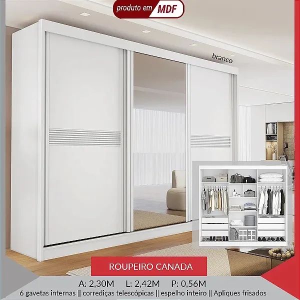 Guarda Roupa Canadá MDF  - Foto 2