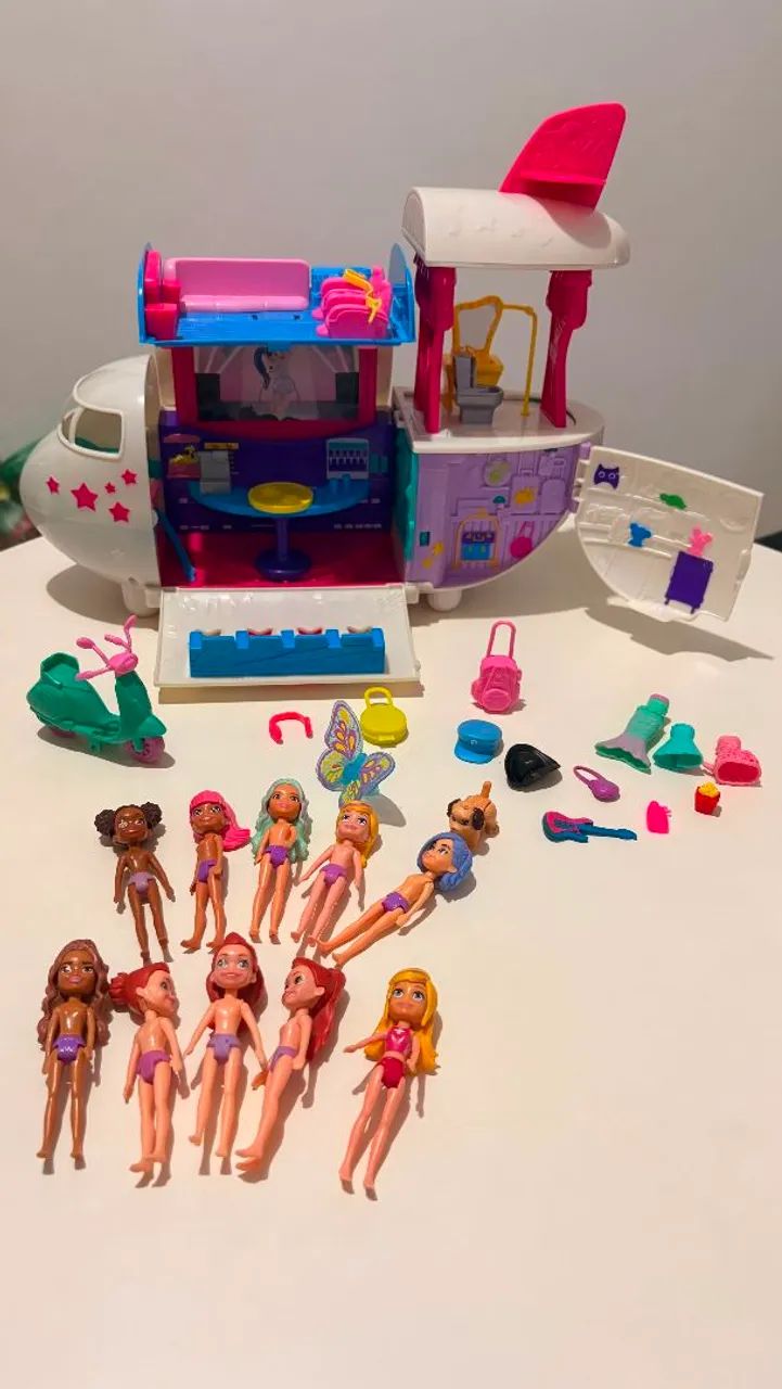 Avião da Polly + bonecas  - Foto 2