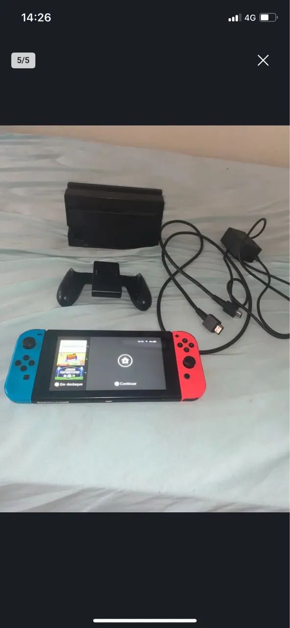 Nintendo Switch com Super Mario Odissey e cuphead  - Foto 2