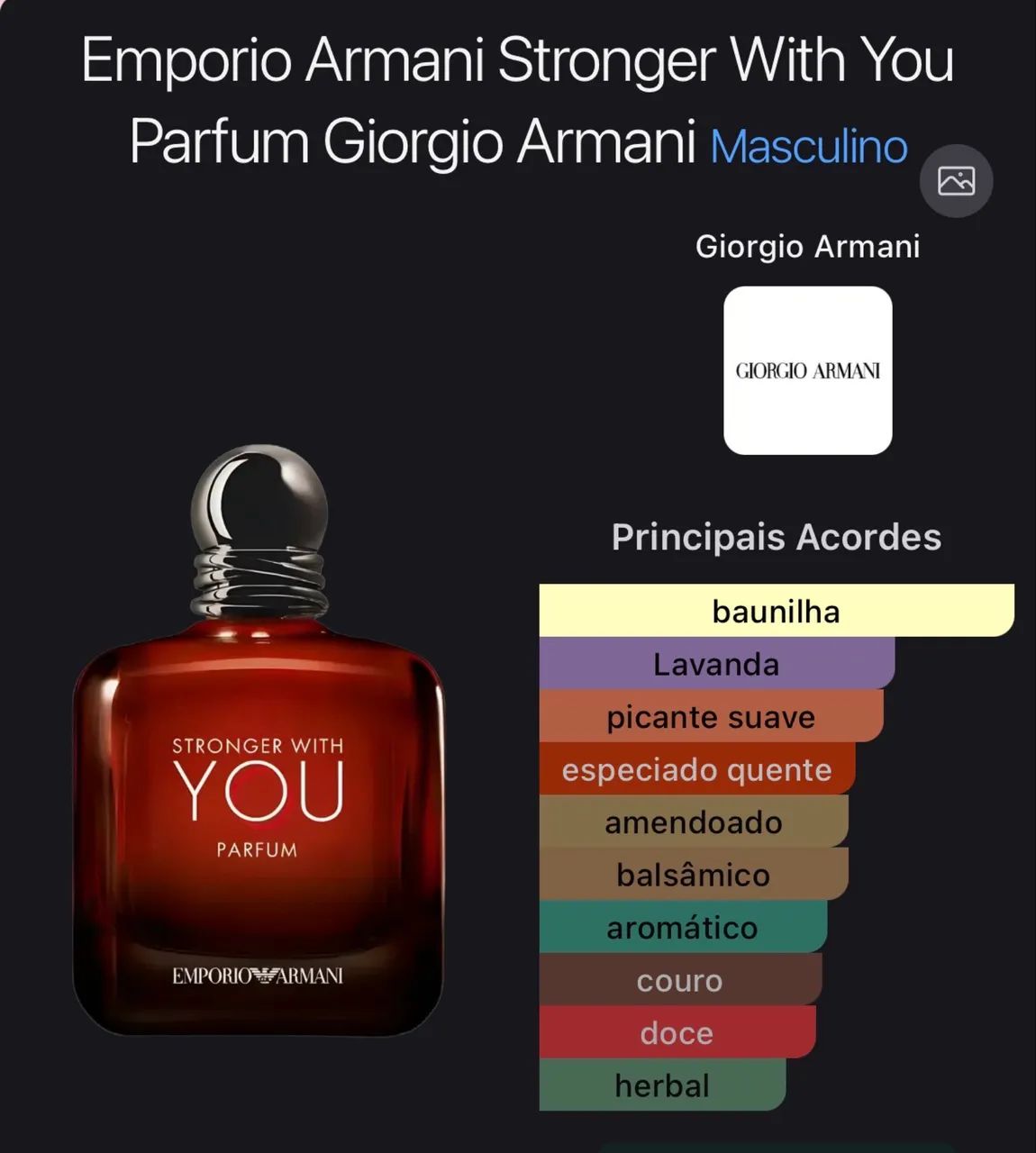 Perfume 100ml Emporio Armani Stronger With You - Foto 2