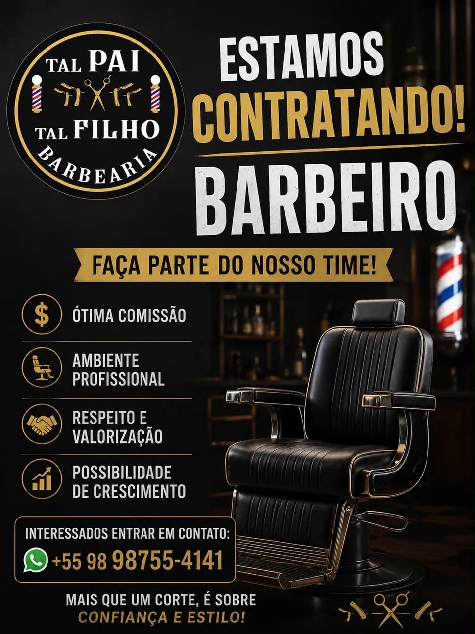 Vaga para barbeiro e manicure 