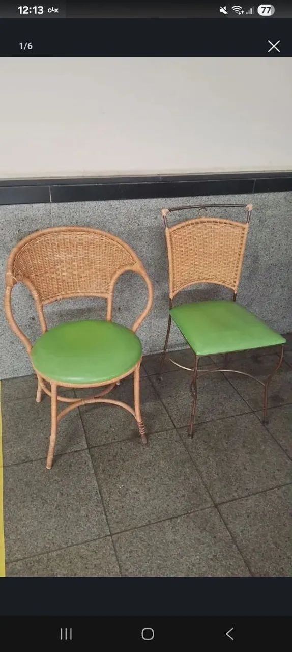 Par de Cadeiras para Varanda ou Jardim em ferro so para Retirada Savassi 