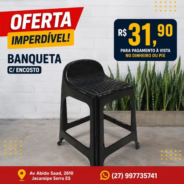 BANQUETA C/ENCOSTO PRETA
