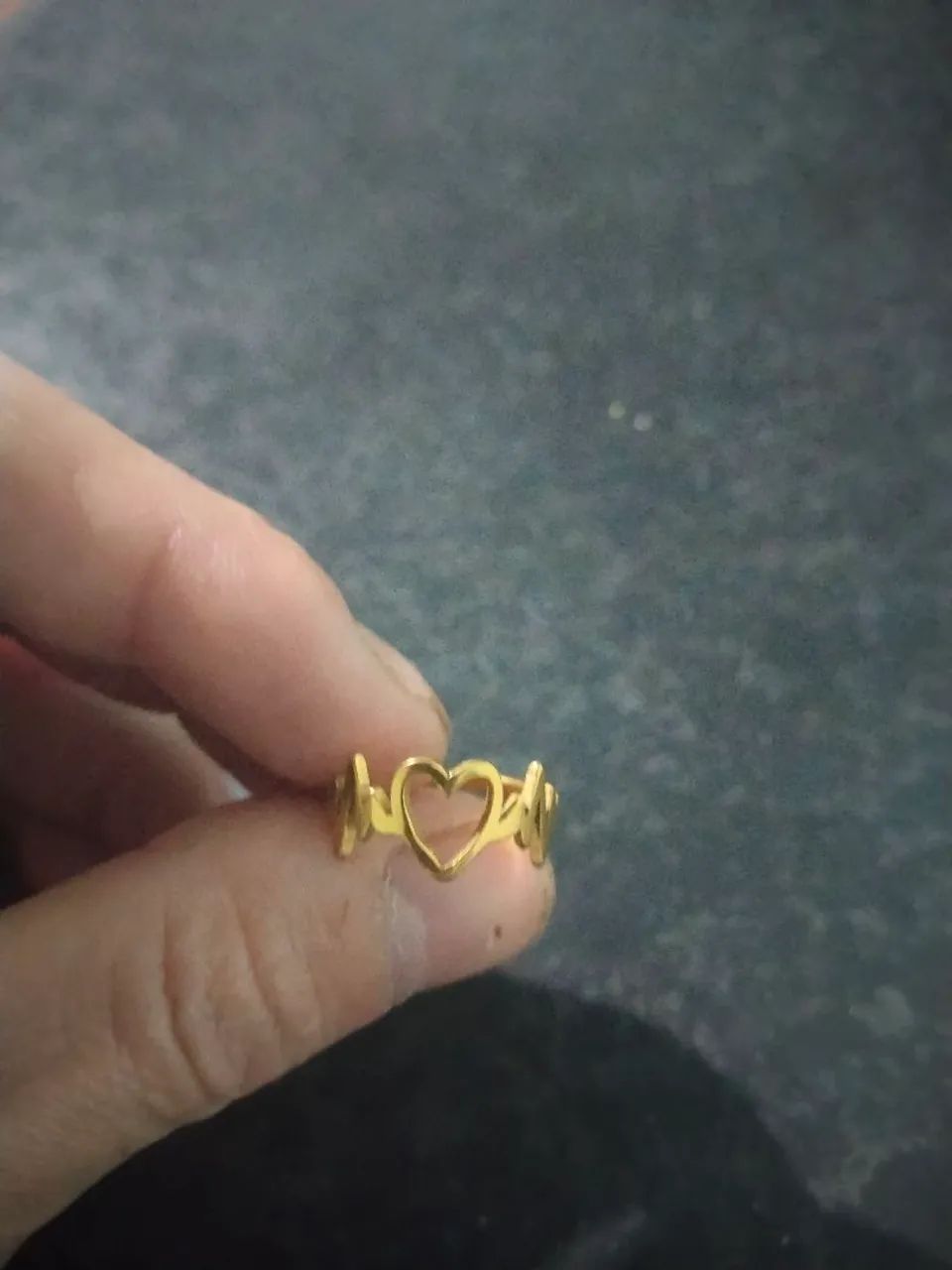 Anel batimento coração dourado - Foto 2