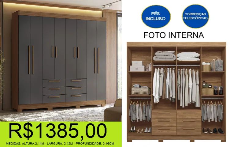 roupeiro - amplo - diversas gavetas -compre e retire hoje mesmo  - Foto 2