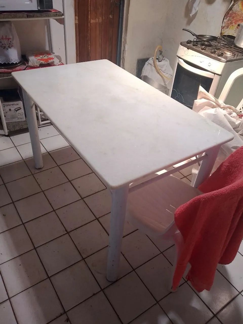 Vendo mesa de ferro com pedra de mármore  - Foto 3