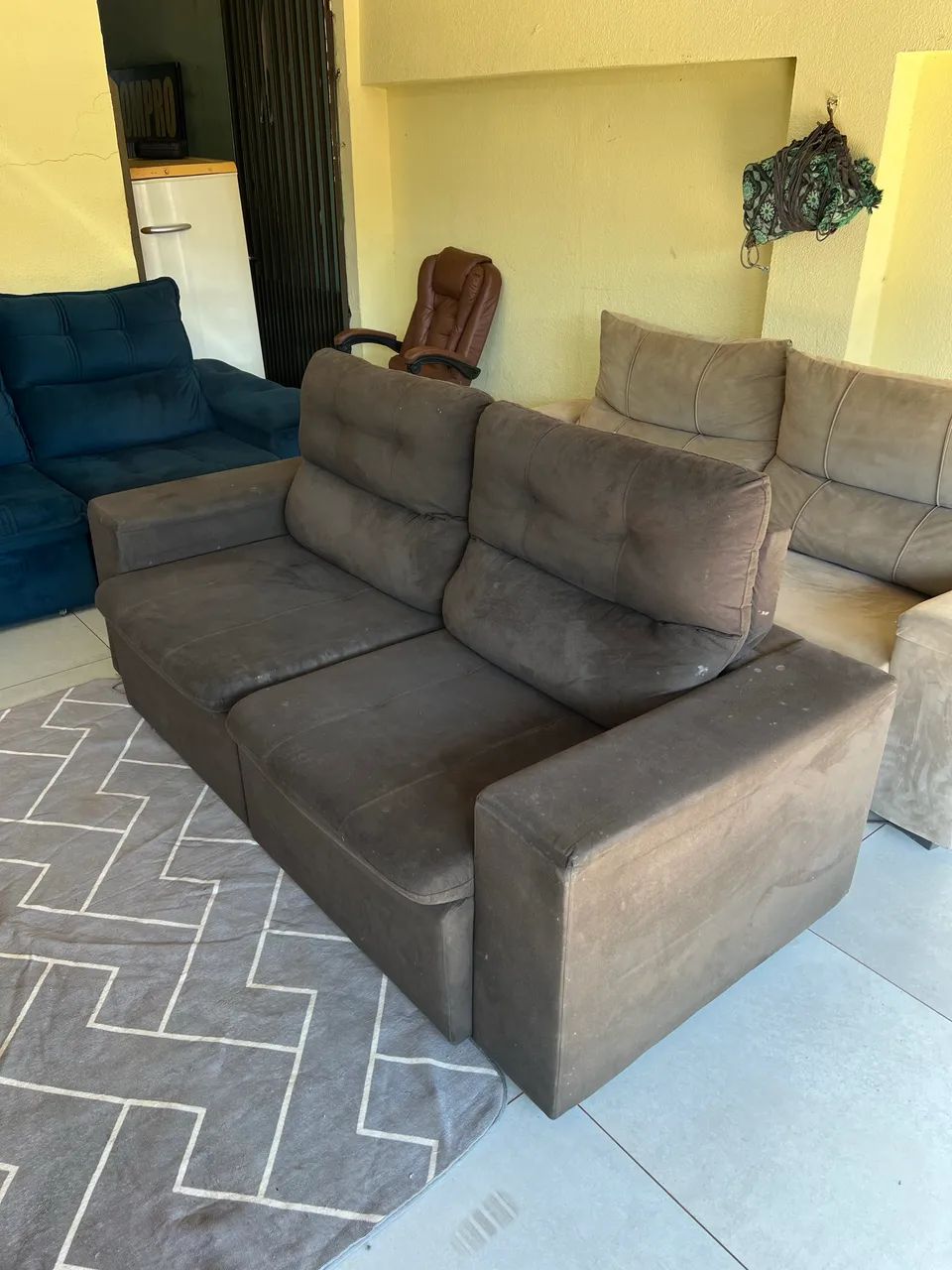Vendo Sofá retrátil e Reclinável usado em bom estado Entrego * - Foto 2