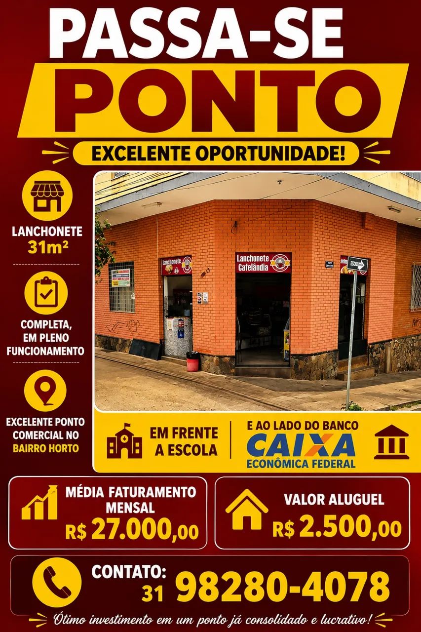 Passa-se Ponto Lanchonete 