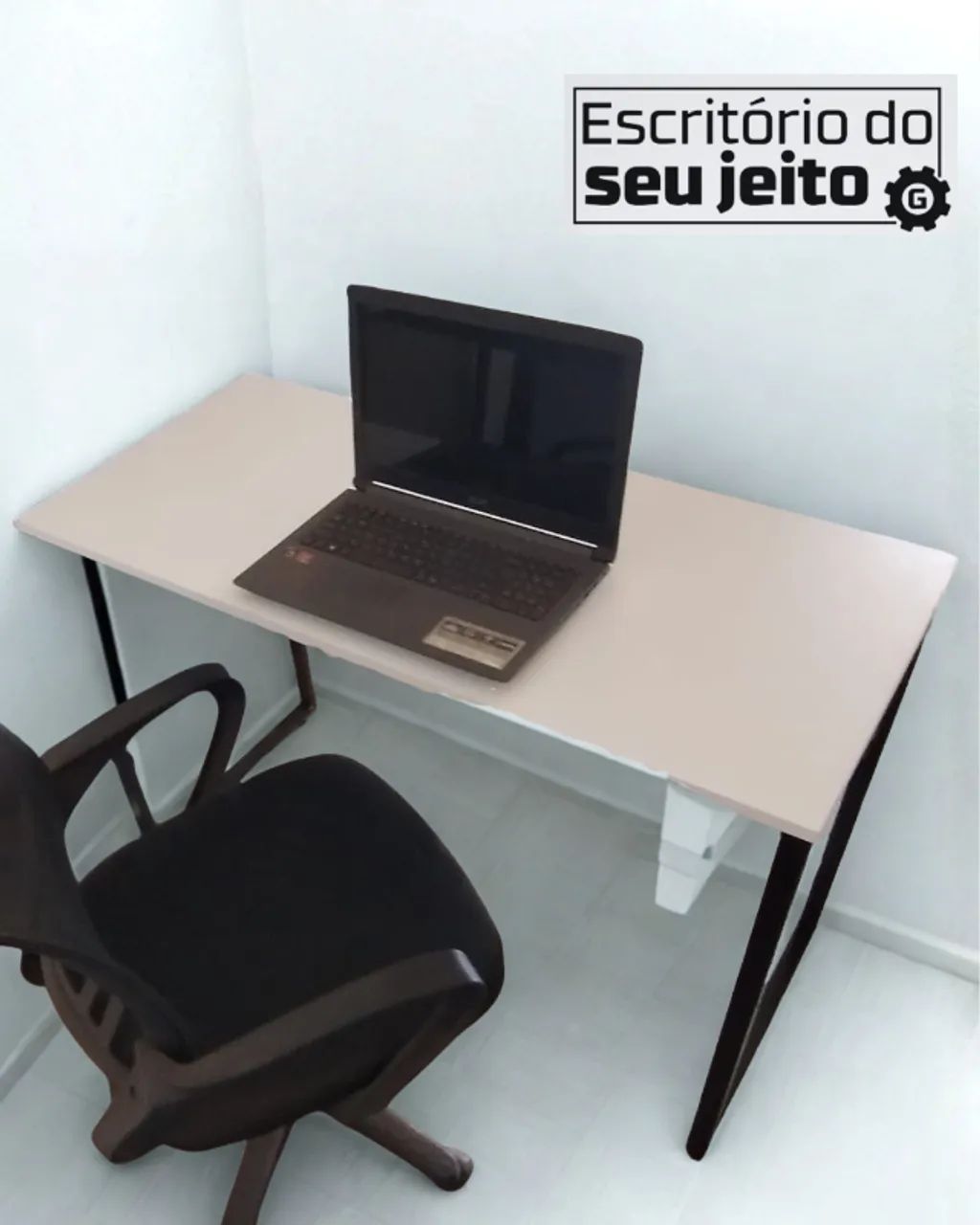 Birô REFORÇADA NOVA 1,1m Mesa Industrial Multiuso Computador Notebook Estudo Escritório - Foto 2