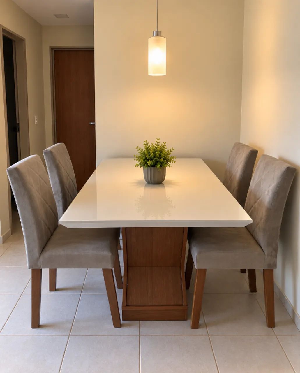 Mesa Alvorada 180 Tp Mdf Vidro com 4 Cadeiras - Foto 2