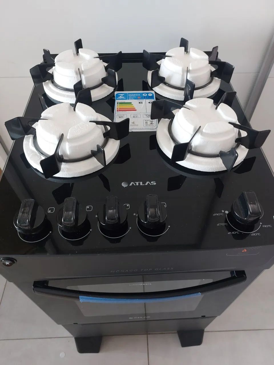 Fogão 4 bocas mesa vidro - Foto 2