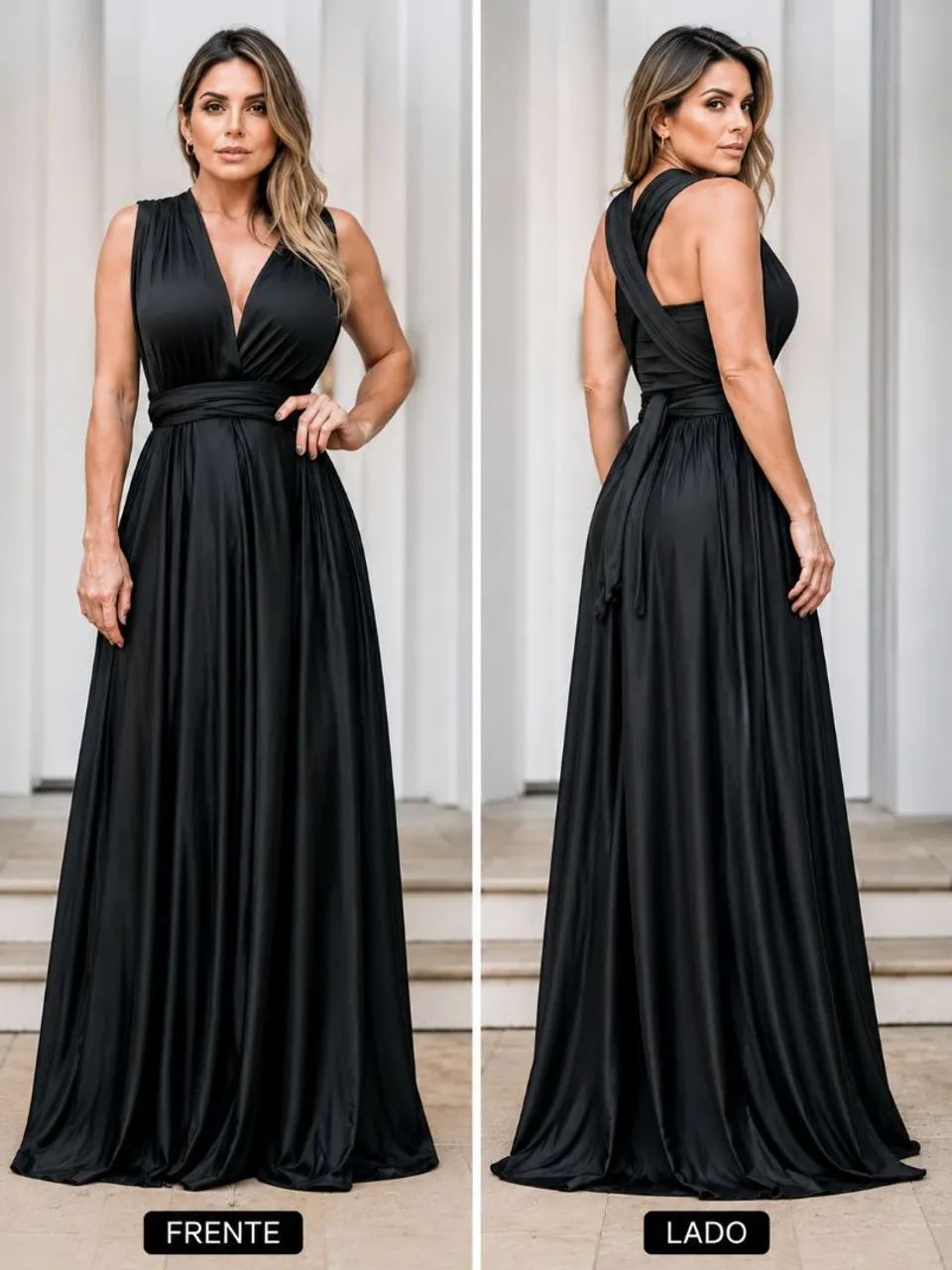 Vestido de festa várias formas de uso P e M