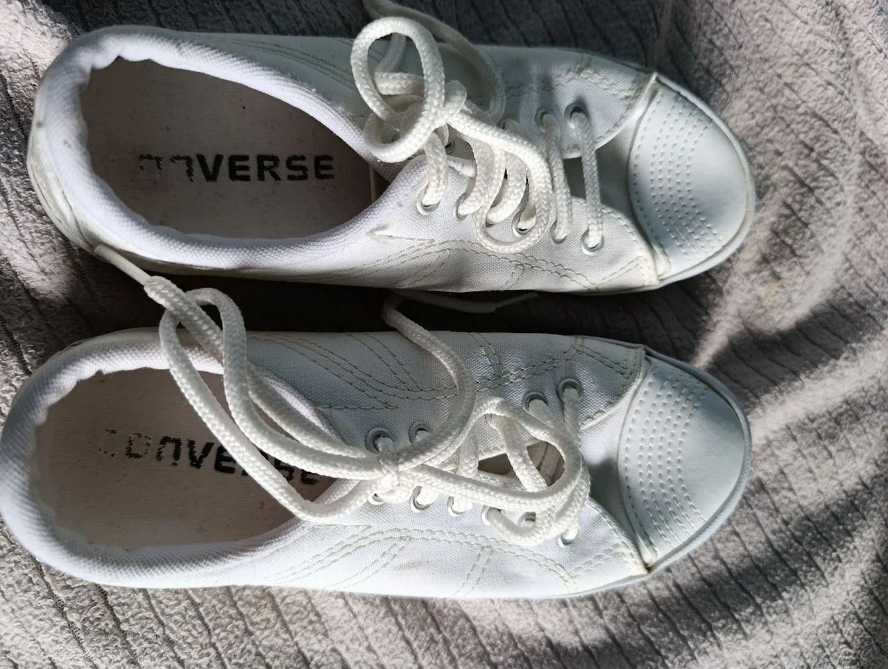 All star converse branco em tecido grosso  - Foto 5