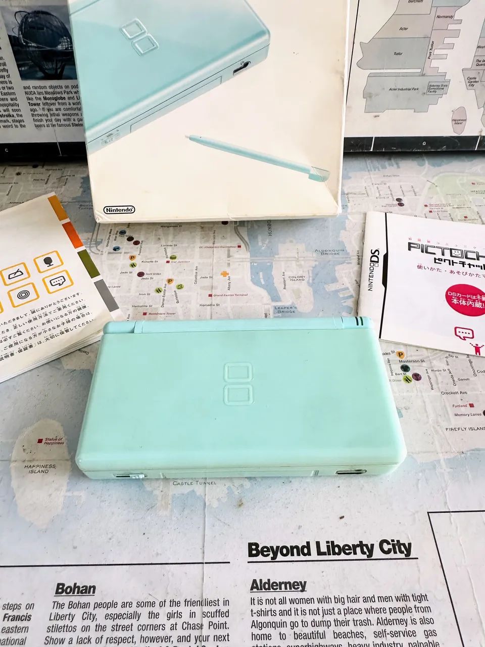 Nintendo DS Lite Ice Blue na caixa. - Foto 3