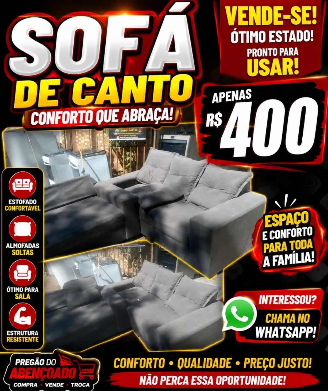 Sofá de canto usado