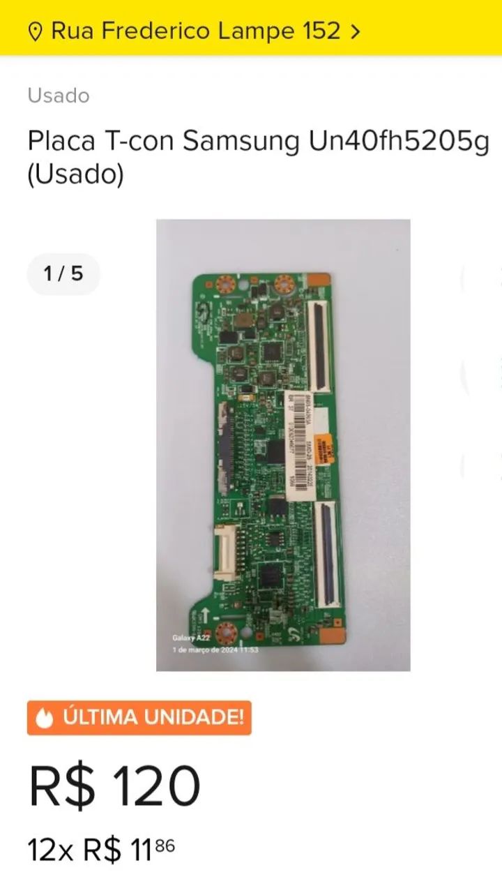 Placa T-CON + Cabo LVDS BN96-26699C Samsung Un40fh5205g ORIGINAL ERZIRIO - Foto 5