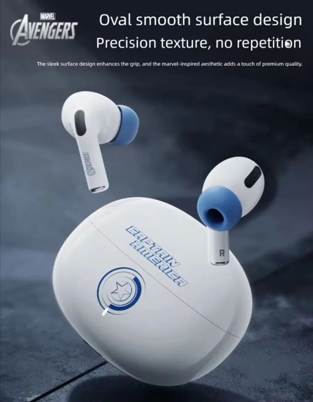 Fone de ouvido bluetooth homem de ferro e capitão América  - Foto 2