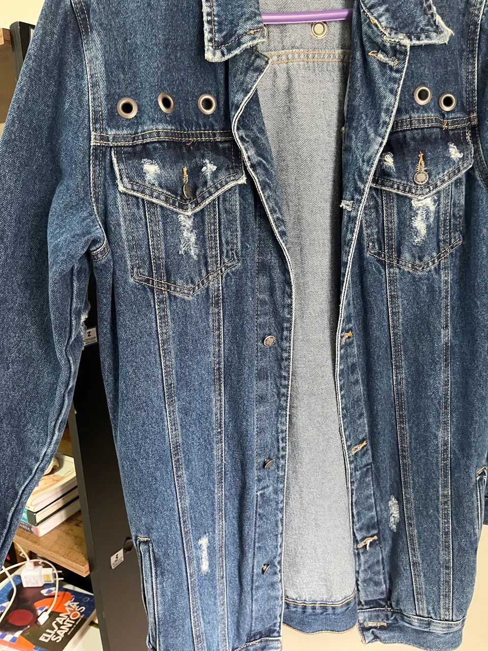 Jaqueta jeans ovesized feminina  - Foto 3