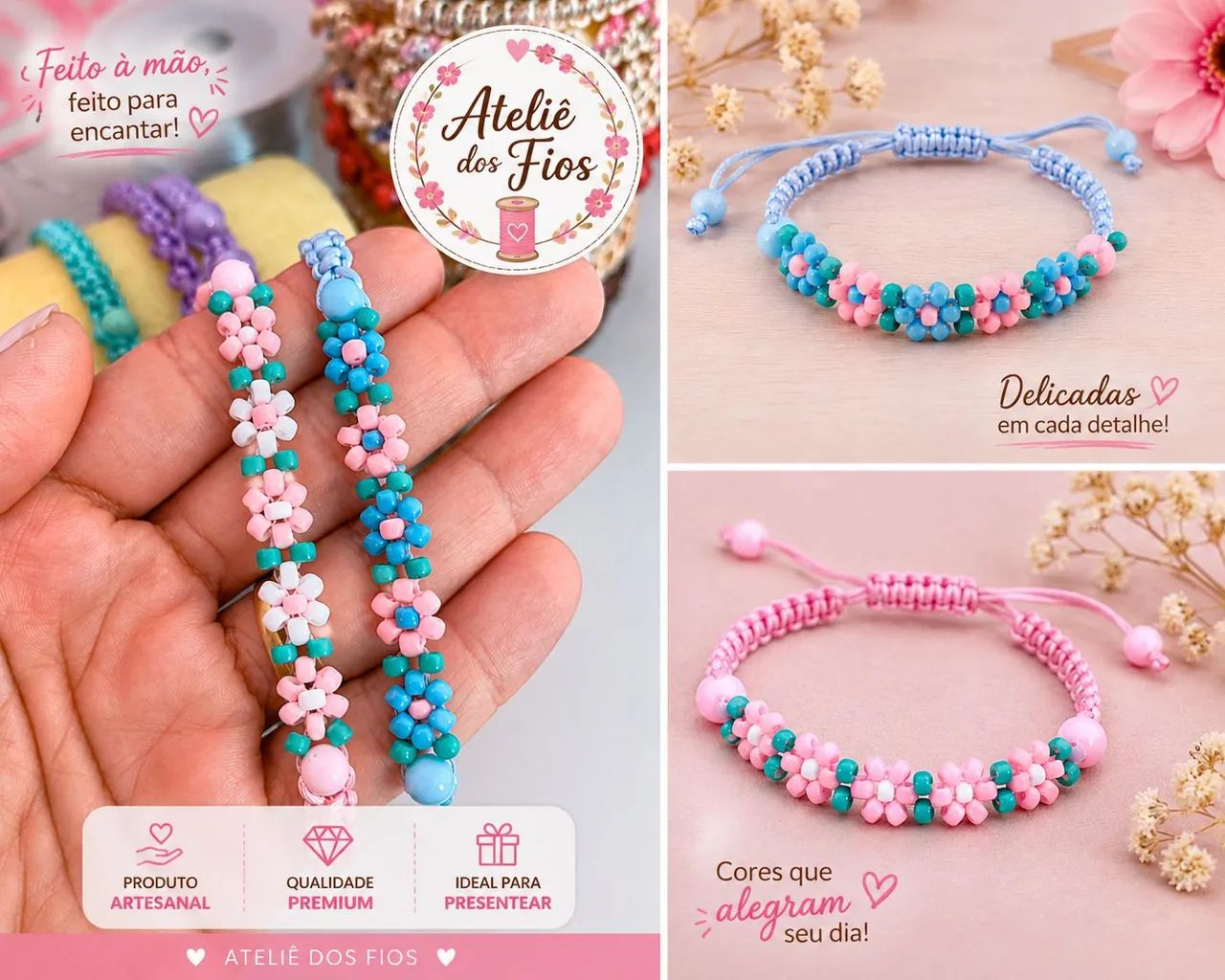 Pulseiras Artesanais - Ateliê dos Fios - Foto 2