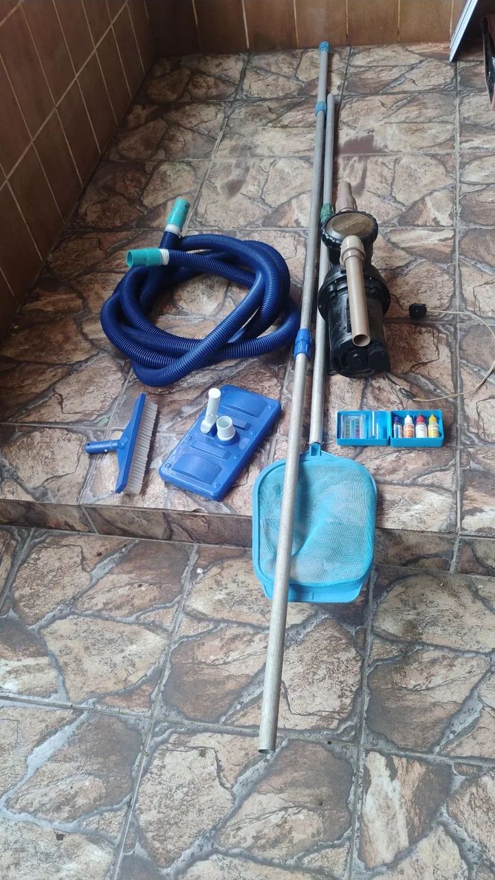 Kit material de limpeza de piscina completo 