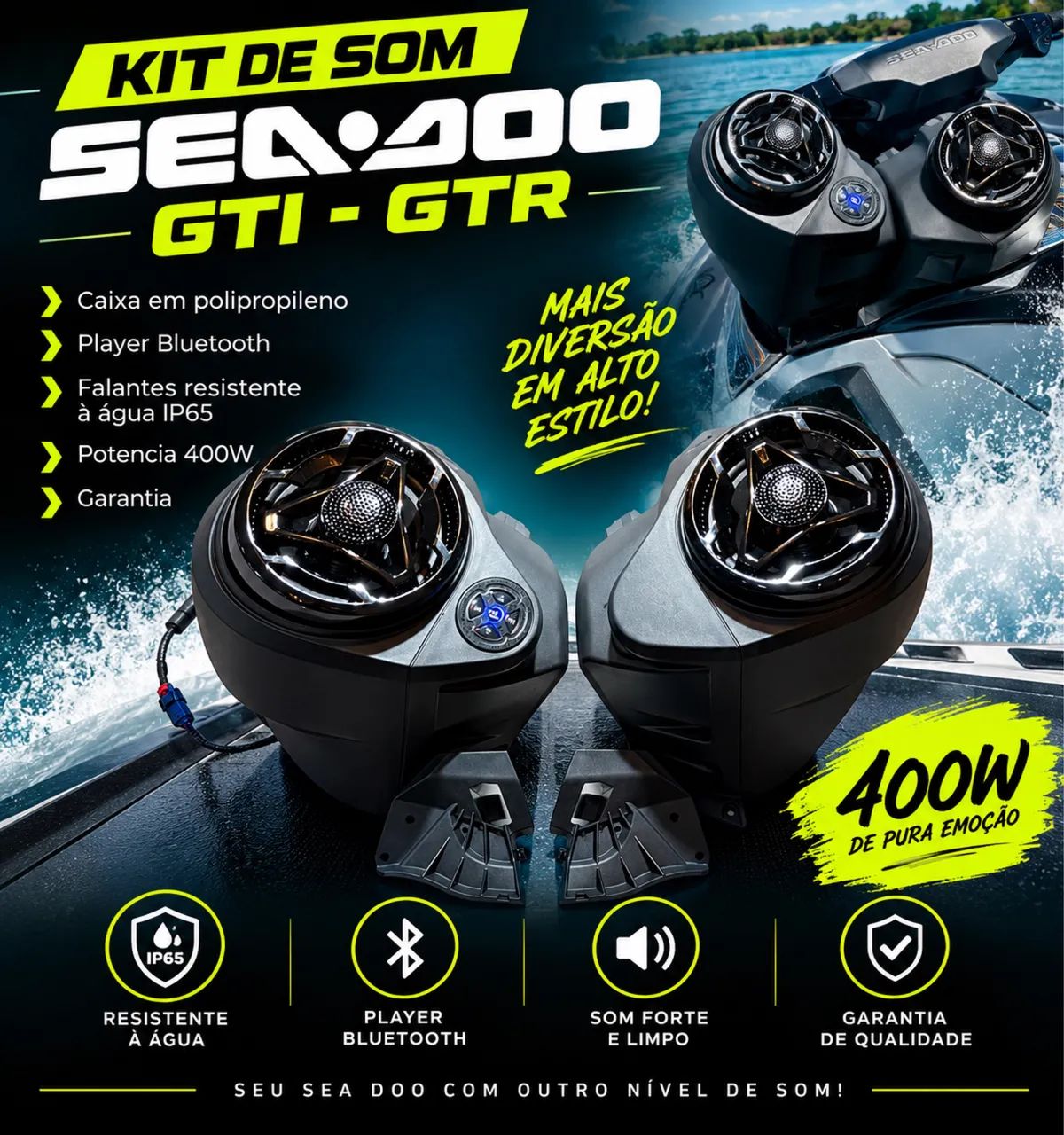 Kit de som para jet sea doo Gti e Gtr