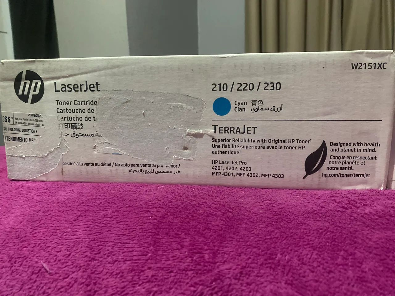 2 Cartuchos Toner LaserJet HP Original W2152XC AMARELO e o W2151XC AZUL - Foto 2
