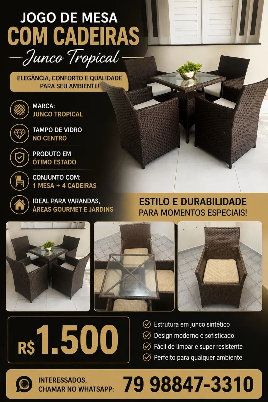 CONJUNTO MESA COM CADEIRAS 