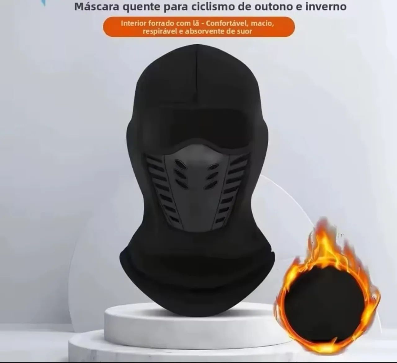 Cachecol térmico balaclava de cabeça e pescoço  - Foto 2
