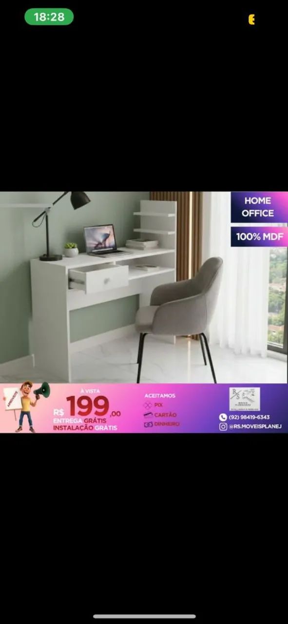 Mesa de estudo, temos a partir 199,00 entrega gratis 