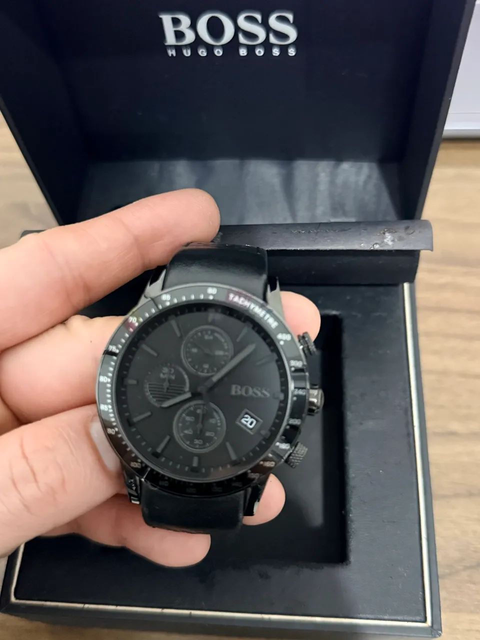 Relógio Hugo Boss pulseira de couro - Foto 5