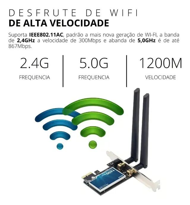Placa Wi-fi 1200 Mbps com bluetooth - Foto 3