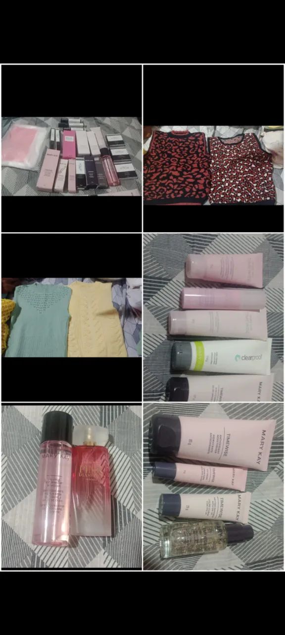 Produtos de beleza e roupas modas