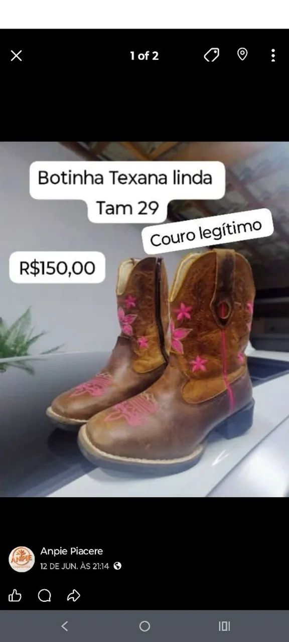 Bota texana infantil 