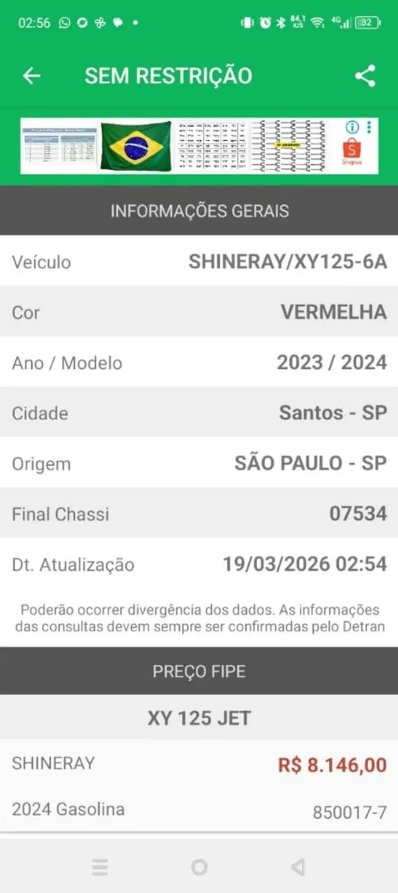 Vendo Moto Shineray 125cc Ano 2024 $8000,00 - Foto 2