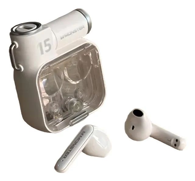 Fone Bluetooth Monster XKT15 Bege TWS Sem Fio com Microfone - Foto 2
