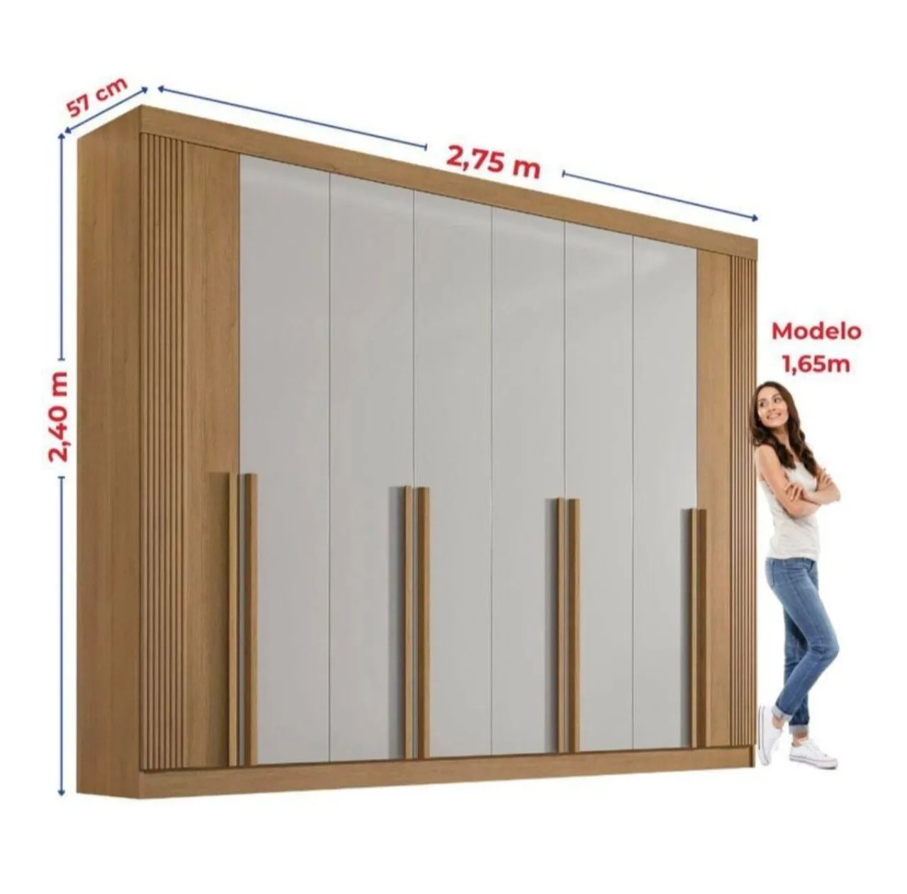 Guarda Roupa 8 portas Ripado - Foto 4