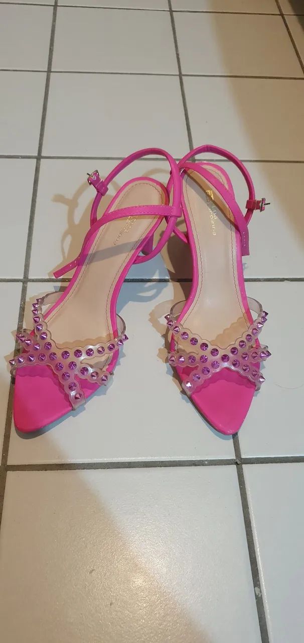 Sandália salto rosa - Foto 2