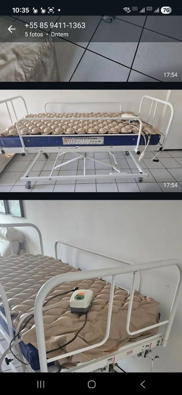 Cama hospitalar 3 manivelas 2 colchoes nova - Foto 5