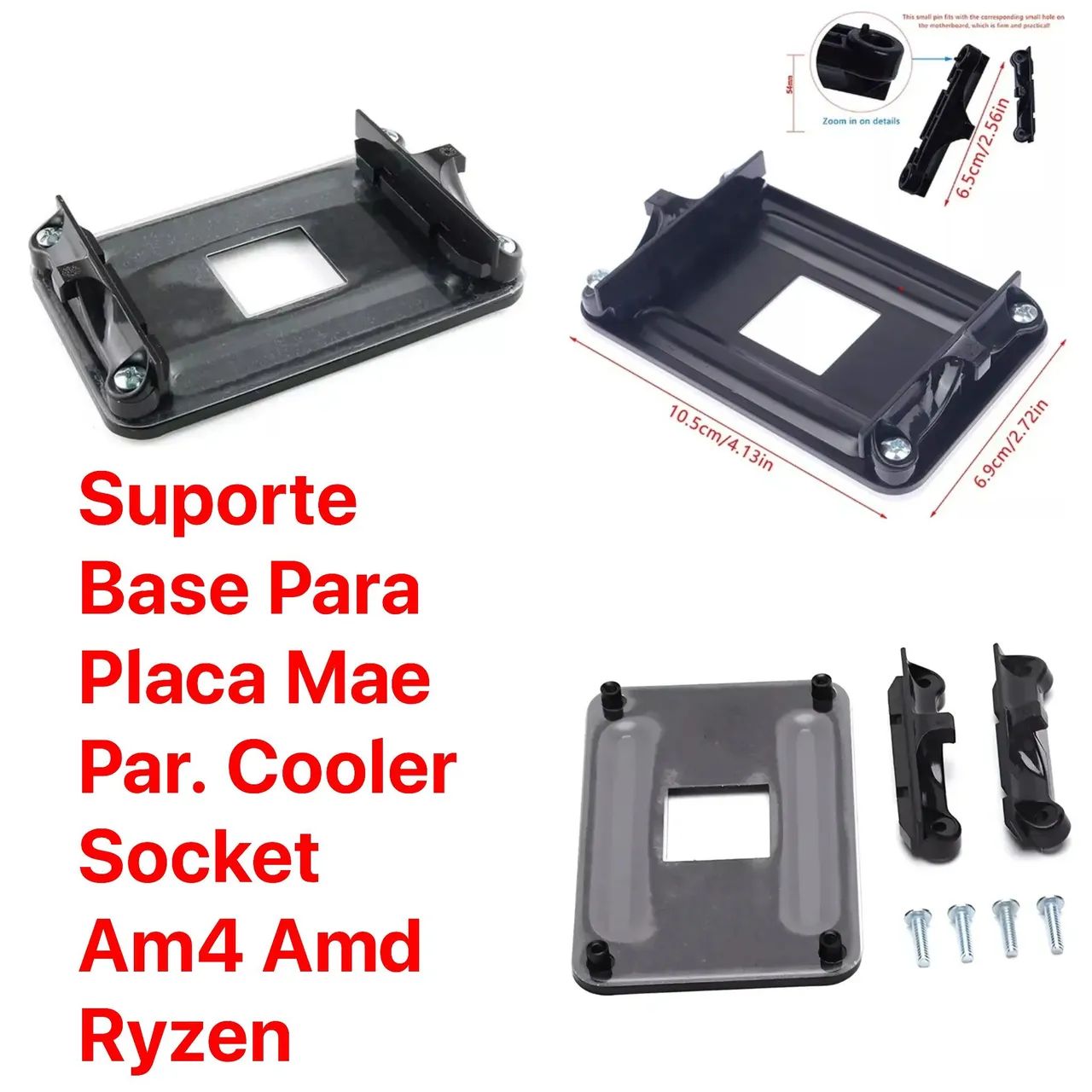 Suporte Base Para Placa Mae Par. Cooler Socket Am4 Amd Ryzen
