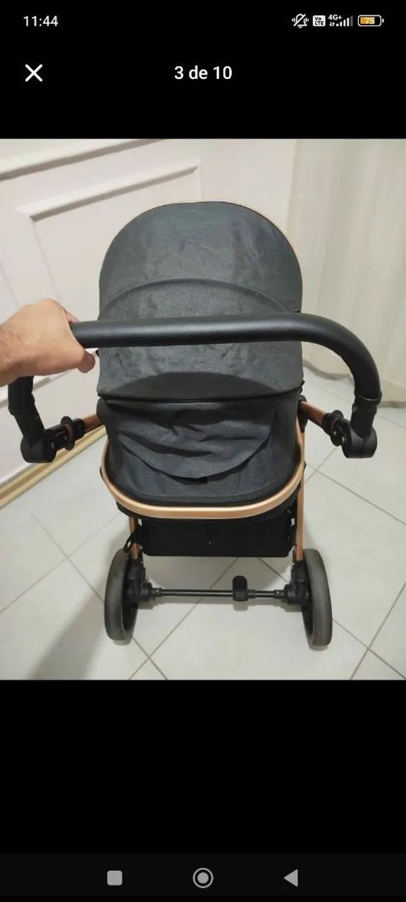 Carrinho de bebe com bebê conforto. - Foto 5